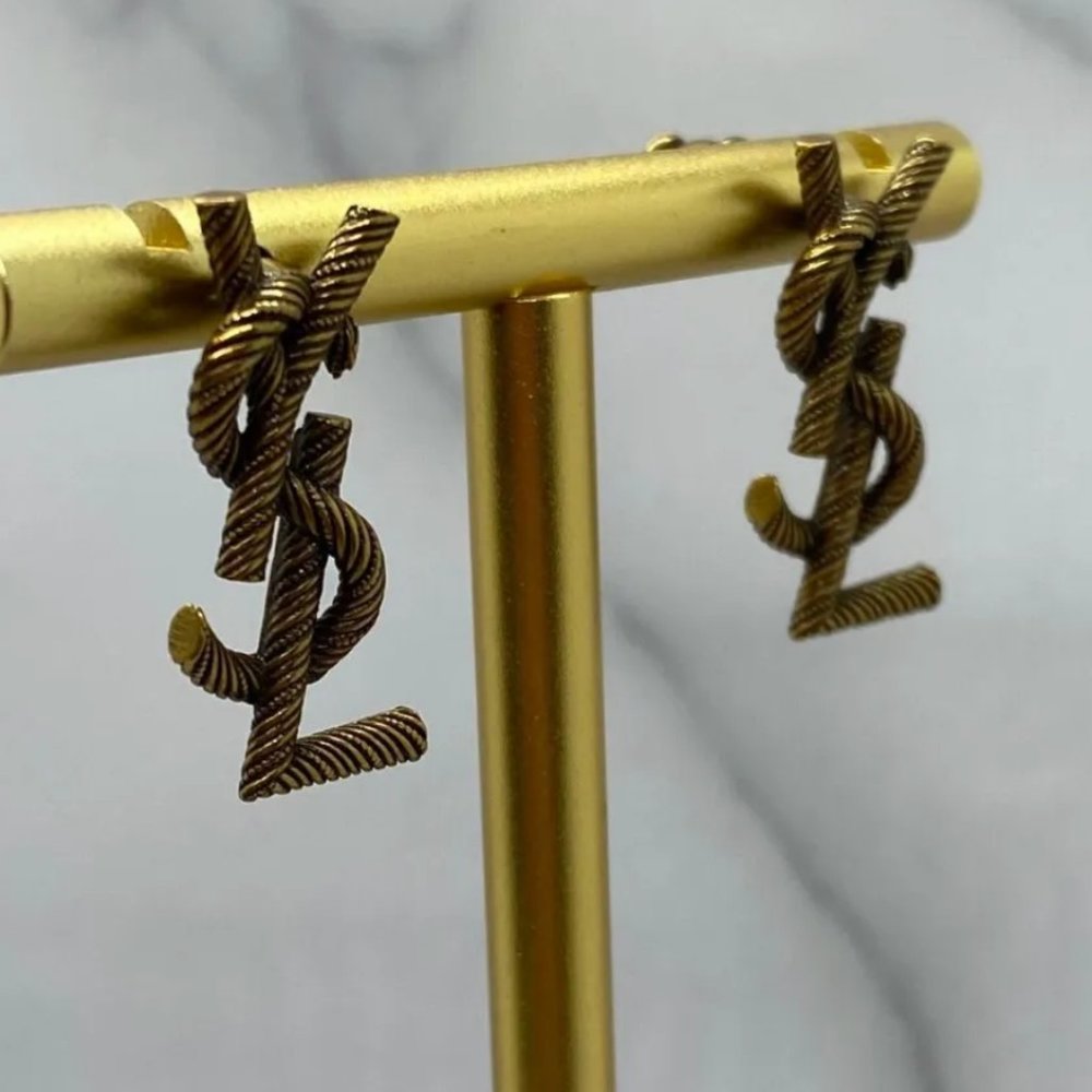 AUTHENTIC YSL BRASS EARRINGS